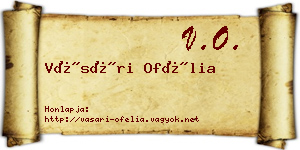 Vásári Ofélia névjegykártya